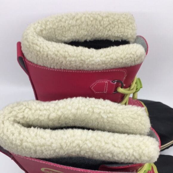 Sorel Yoot Pac Winter Snow Boot Size 5 Pink leather Waterproof faux Sherpa - Picture 16 of 16